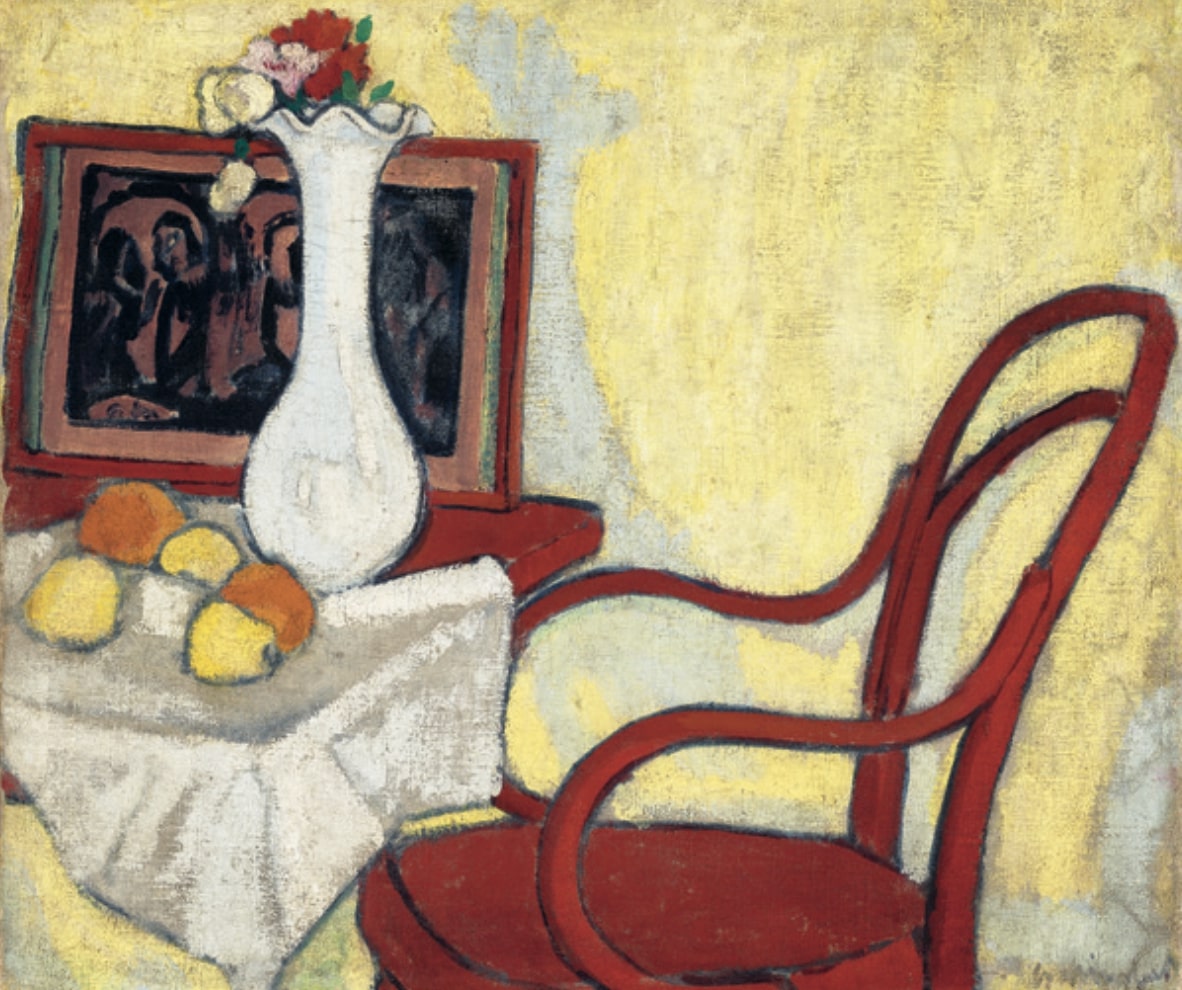 Galimberti Sándor: Enteriőr Thonet-székkel és Gauguin-metszettel, 1908 körül, olaj, vászon, 64 × 75 cm © Kieselbach Galéria és Aukciósház